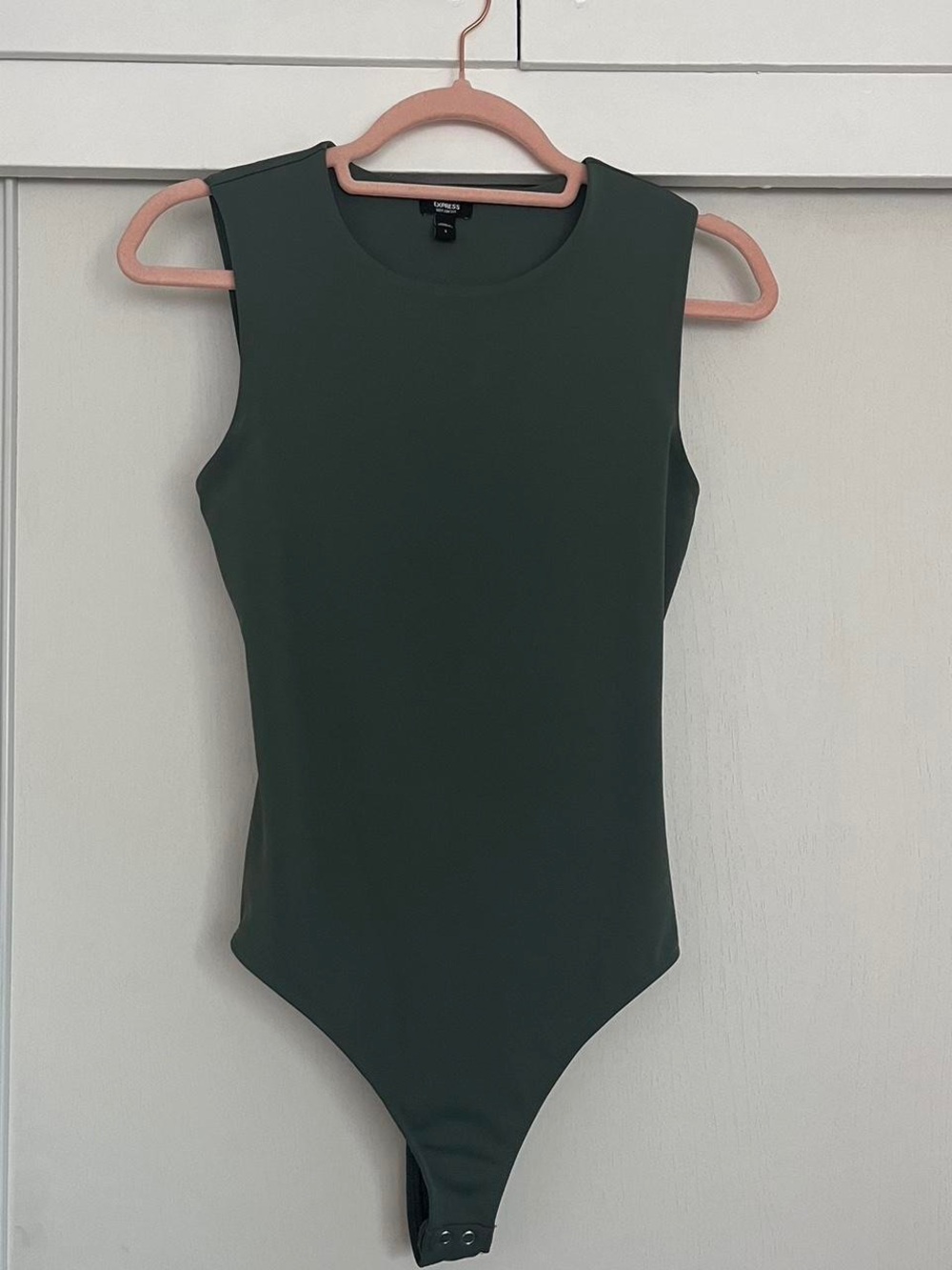 Express Dark Green Sleeveless Bodysuit